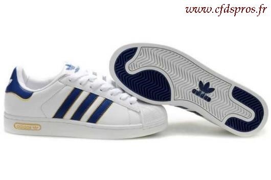 adidas superstar homme blanc bleu